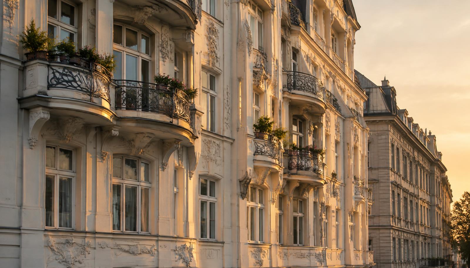 Secesní fasády činžovních domů na Vinohradech